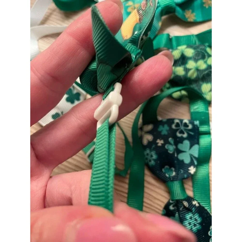 St Patrick Day Cat bow tie collars adjustable 15pc